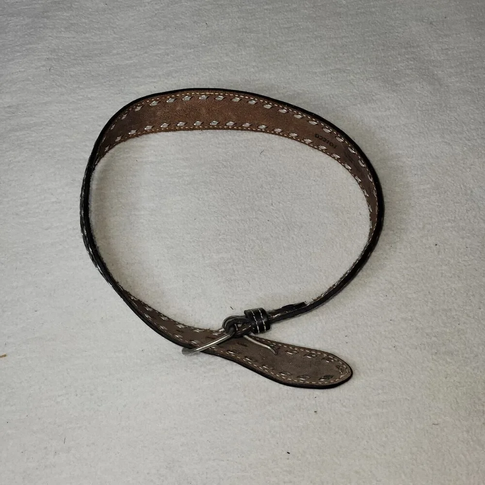 Vtg Tex Tan Belt Womens Sz 20 Barbie Buckle Genuine Cowhide 022101 Made In USA